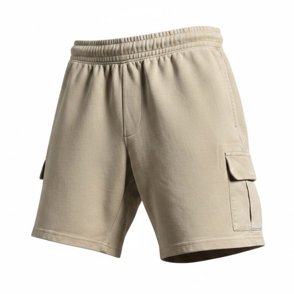 Kyodan Cargo Shorts L Beige Mixed Media Zip Pockets Drawstring Gorpcore Utility - Picture 5 of 9